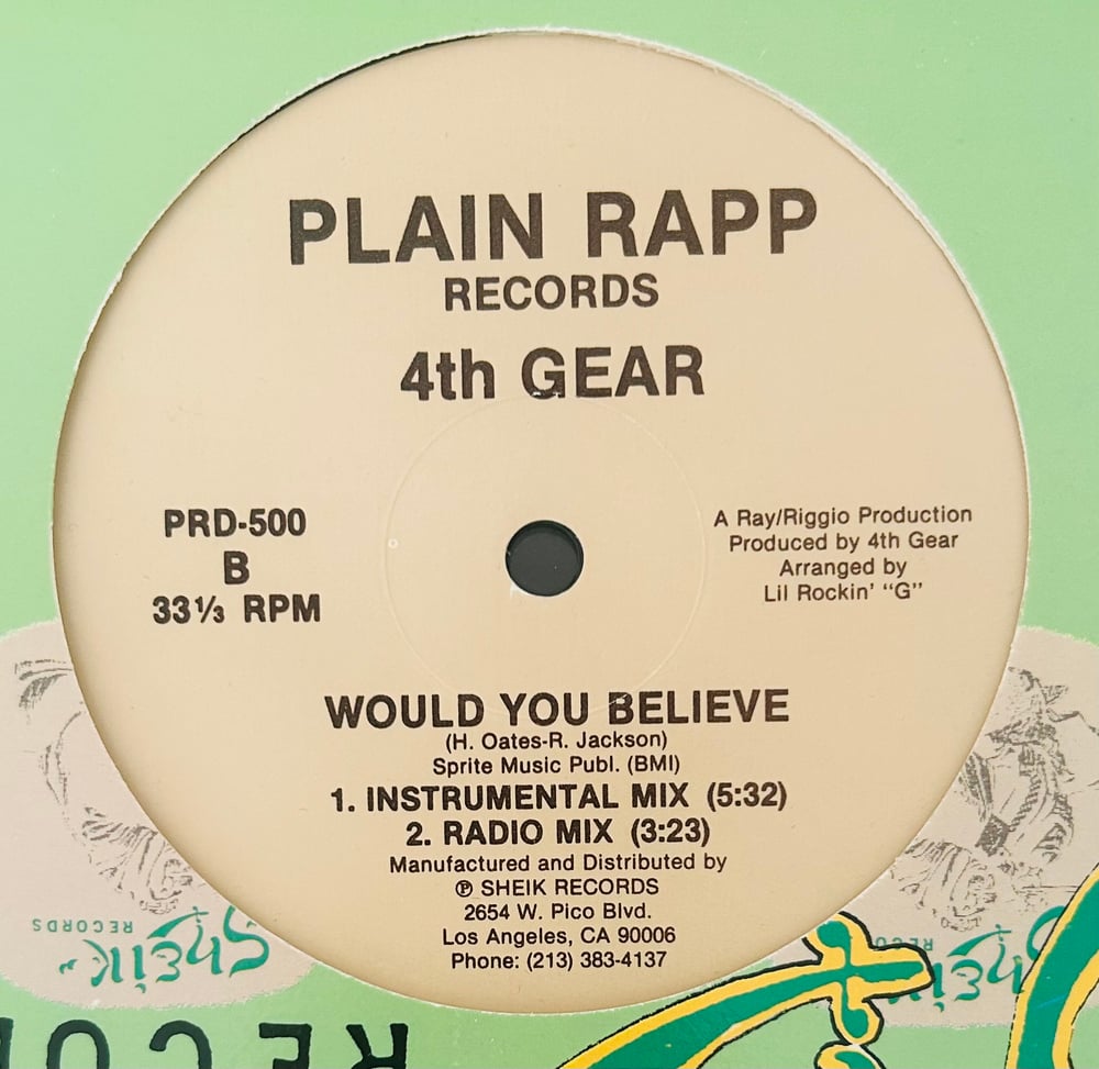 4th Gear  – Would You Believe (Plain Rapp) 12"