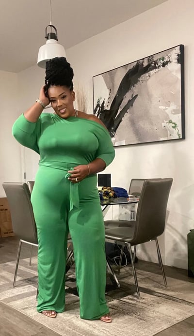 Image of 3PACK PLUS SIZE JUMPSUIT W/BELT..-GREEN