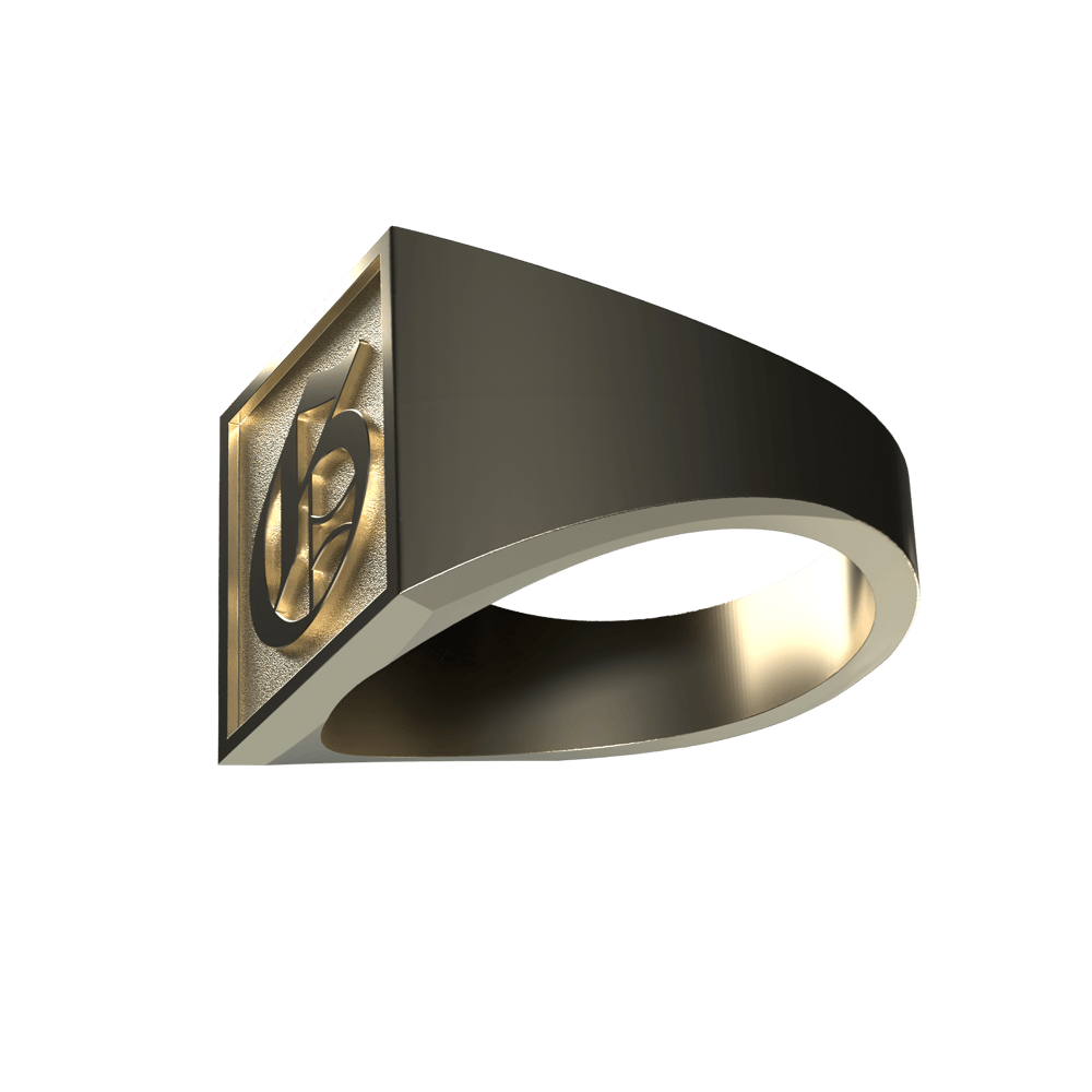 Image of GOLD OLD ENGLISH RING 