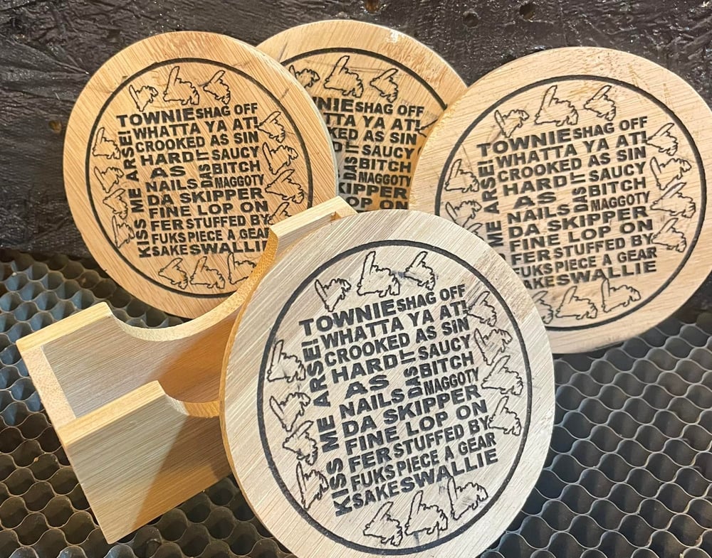 Image of Family Name Monogram Coasters