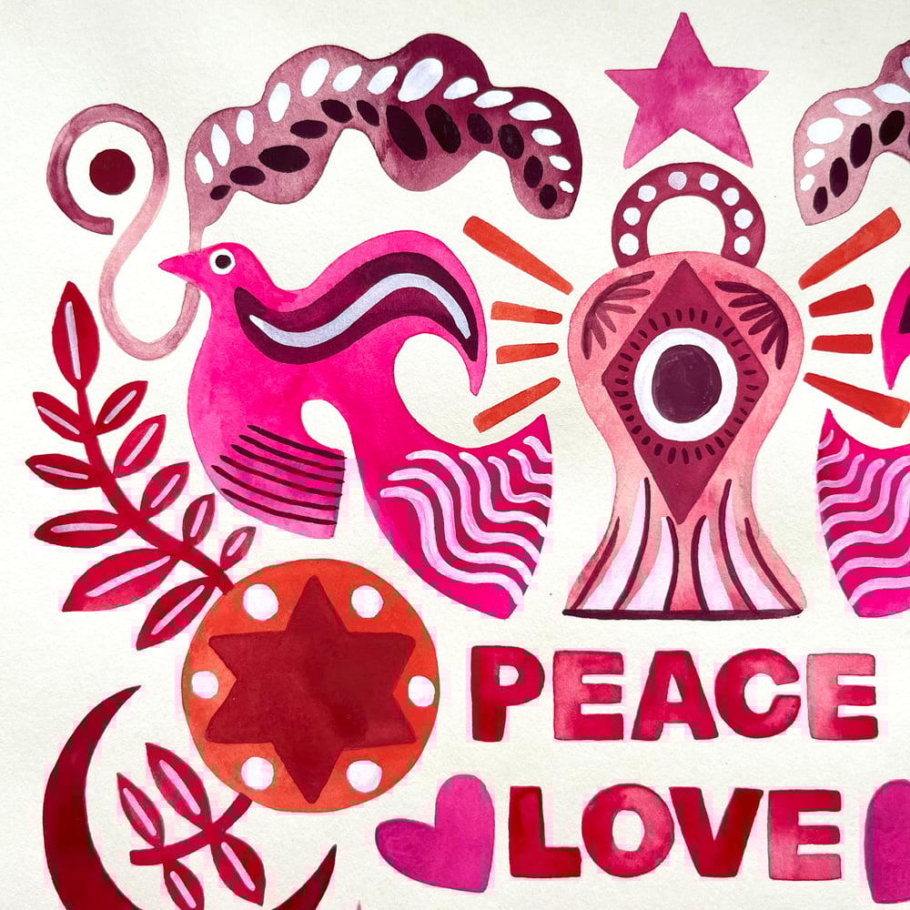 Original Painting: Peace, Love, Warmth & Joy