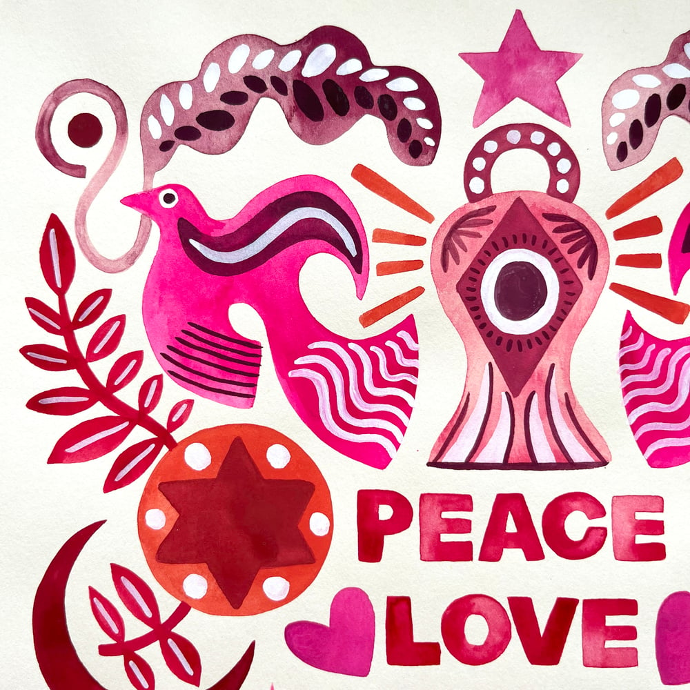 Original Painting: Peace, Love, Warmth & Joy