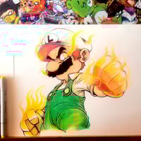 LUIGI FLOWER POWER SIGNED ORIGINAL ART 