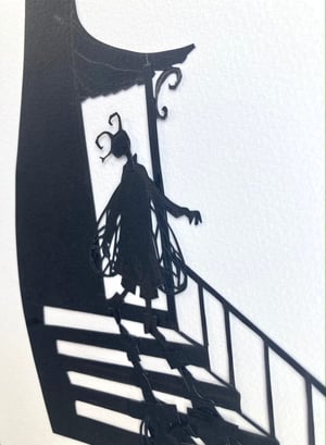 Image of original paper cut-out "Flyboy standing on the steps"