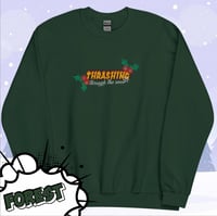 Image 4 of “Thrashing through the snow” - Skateboarding Christmas Jumper