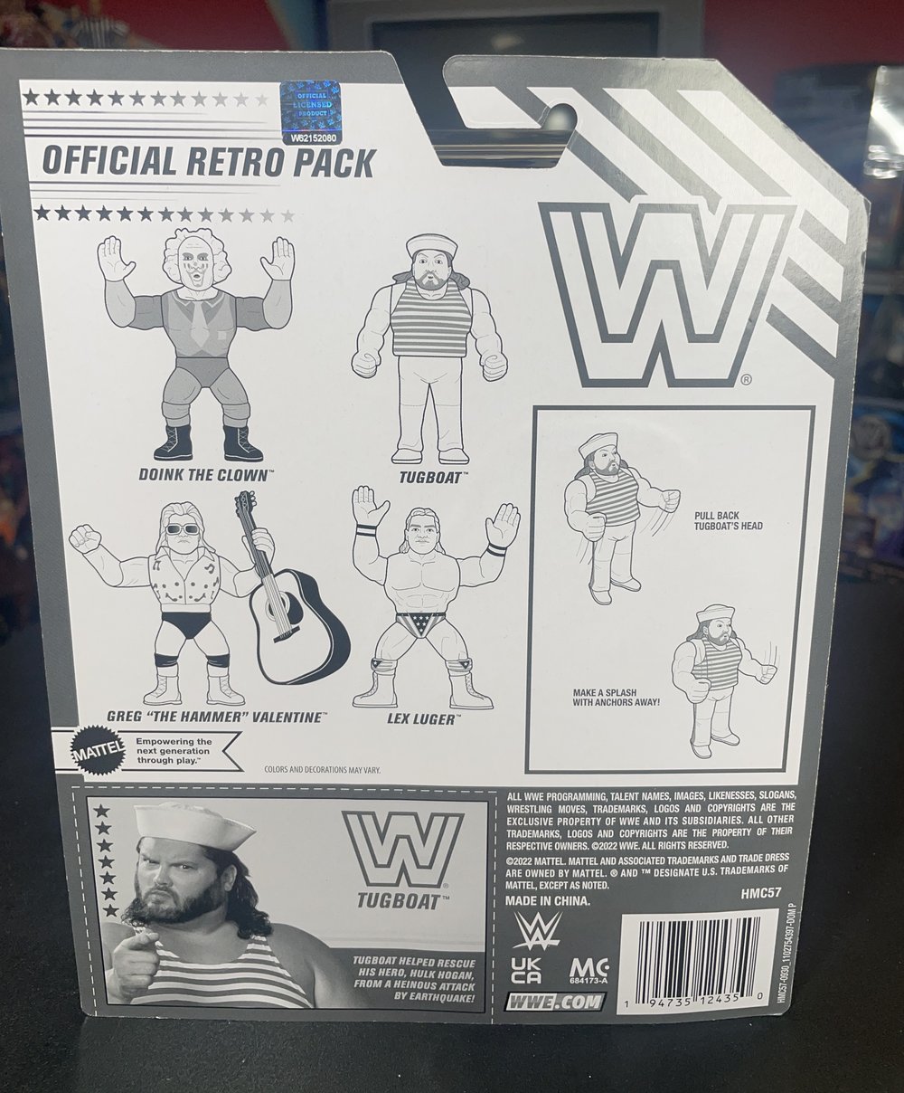 WWE Wrestling Mattel Retro Series 13 Mattel Creations #3 Tugboat Figure