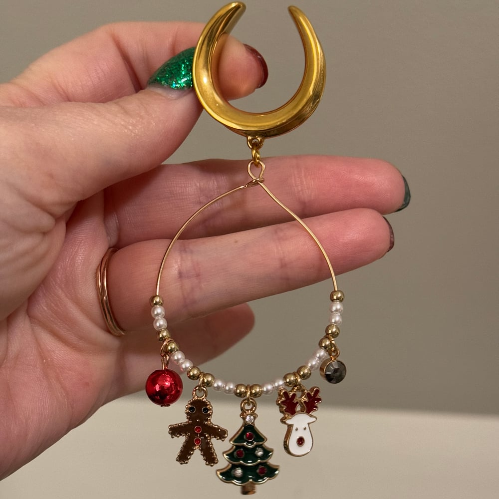 Image of Holiday Hoop Dangles (sizes 2g-2")