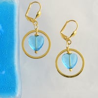 Image 2 of Gold Hoops and Hearts Earrings