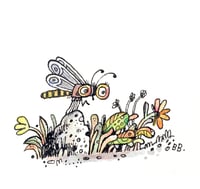 Image 1 of Fly on a rock, original drawing