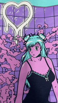 Image 5 of Bath Time Unisex Anime Vaporwave T-Shirt