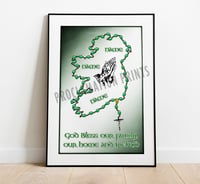 Image 3 of Rosary Beads Map Of Ireland A3 Print.