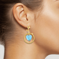 Image 4 of Gold Hoops and Hearts Earrings