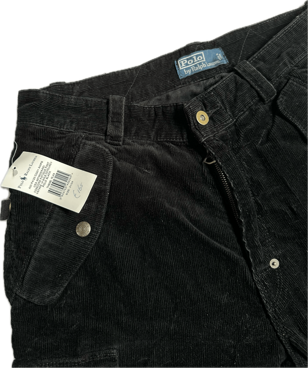 Polo Ralph Lauren 00’s Black Corduroy Cargo Pants 31 (2)