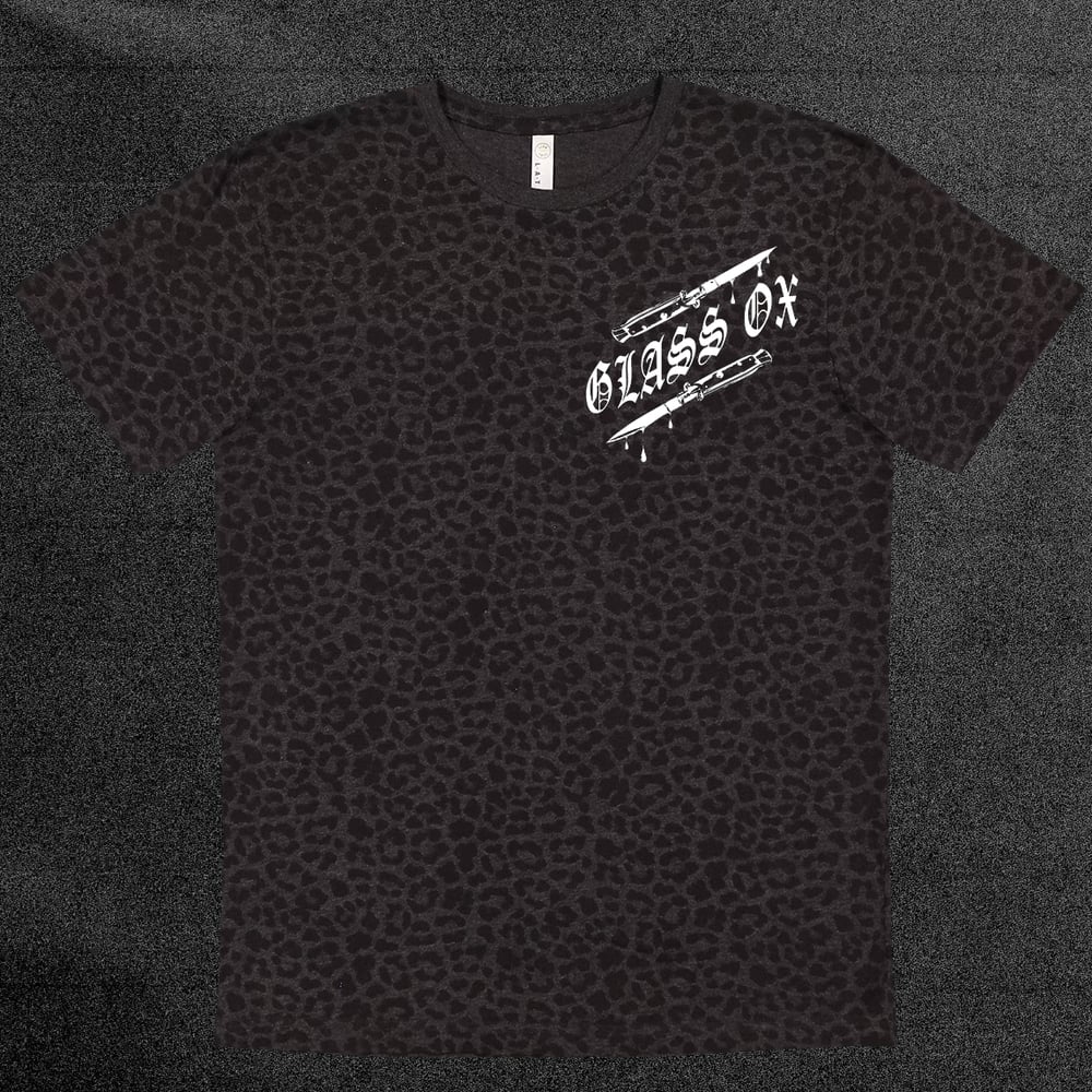 GLASS OX / celebration black leopard shirt