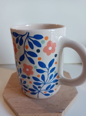 Image of Tasse feuillage bleu 