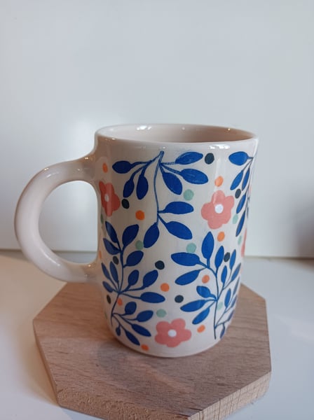 Image of Tasse feuillage bleu 