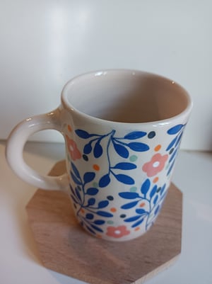 Image of Tasse feuillage bleu 