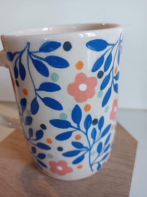 Image of Tasse feuillage bleu 