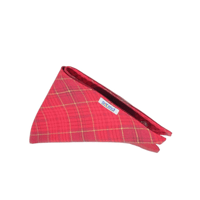 Red Plaid with Gold Stripe - Dog Bandana