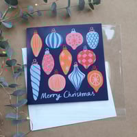Image 3 of Bright Retro Baubles Christmas Card