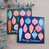 Image 1 of Bright Retro Baubles Christmas Card