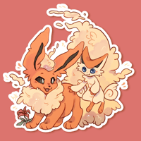 Flareon & Victini Vinyl Sticker