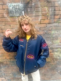 Image 3 of Goddess Babe Embroidery Patch Flight Jacket 🩷🩷💙🧡