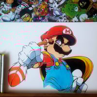 FEATHER POWER MARIO  ORIGINAL ART SIGNED
