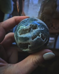 Image 3 of Moss agate crystal ball