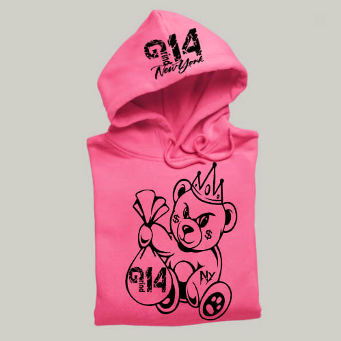 Image of EXCLUSIVE MONEY BEAR HOODIES / PINK GREY BLACK