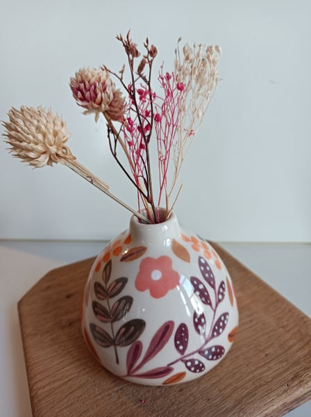 Image of petit vase boule fleuri 