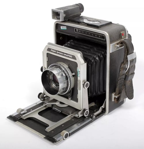 Image of Graflex Super Speed Graphic 4X5 Camera w/ Rodenstock 135mm lens + film + holders  #4823