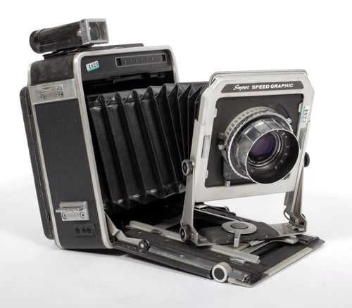 Image of Graflex Super Speed Graphic 4X5 Camera w/ Rodenstock 135mm lens + film + holders  #4823