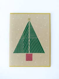 Image 2 of Abstract Christmas Tree Linocut Card