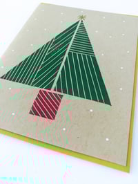 Image 3 of Abstract Christmas Tree Linocut Card