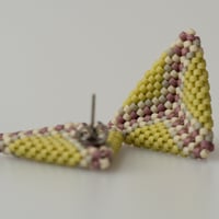 Image 1 of Early Spring Hand-Beaded Earrings