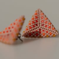Image 2 of Sunset Ombré Hand-Beaded Earrings
