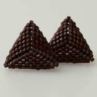 Image 1 of Espresso Hand-Beaded Earrings
