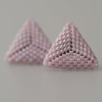 Image 1 of Lilac Hand-Beaded Earrings