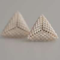 Image 1 of Bisque Hand-Beaded Earrings