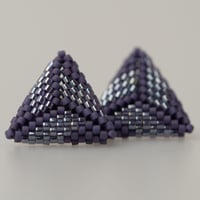 Image 1 of Lupine Hand-Beaded Earrings