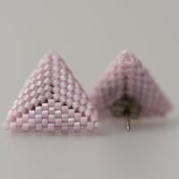Image 2 of Lilac Hand-Beaded Earrings
