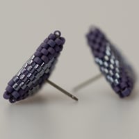 Image 2 of Lupine Hand-Beaded Earrings
