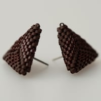 Image 2 of Espresso Hand-Beaded Earrings