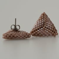 Image 2 of Nude Hand-Beaded Earrings