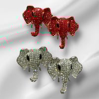Image 1 of Clear Stone Elephant Earrings