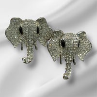 Image 4 of Clear Stone Elephant Earrings