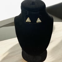 Image 2 of Gold CZ Pyramid Studs