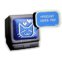 Image 2 of PIXEL CAT LOVES YOU STICKER