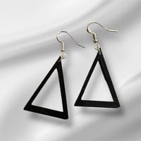 Image 2 of Simple Acrylic Pyramid Dangle Earrings (Red or black)